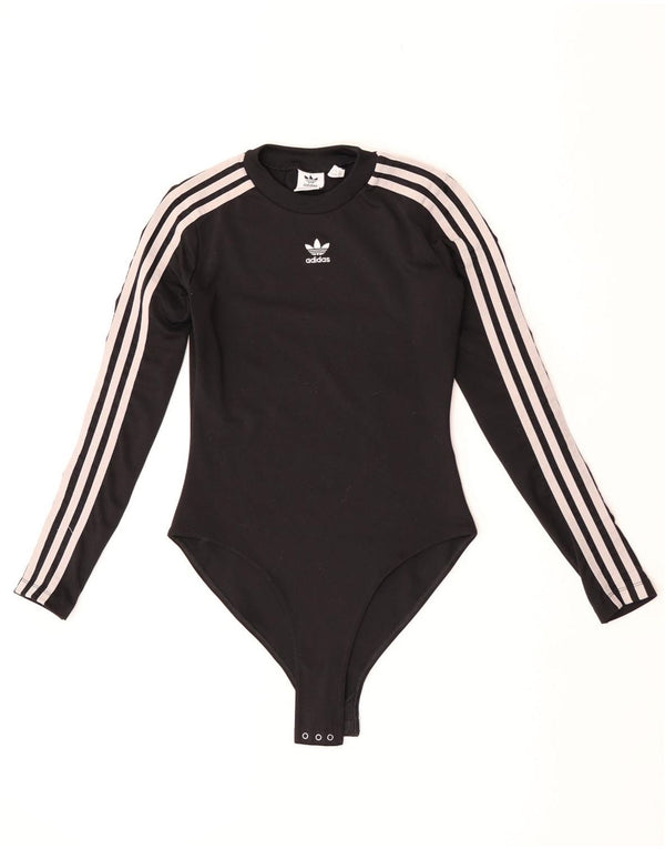 Adidas Body à manches longues pour femme UK 8 Small Noir Polyester