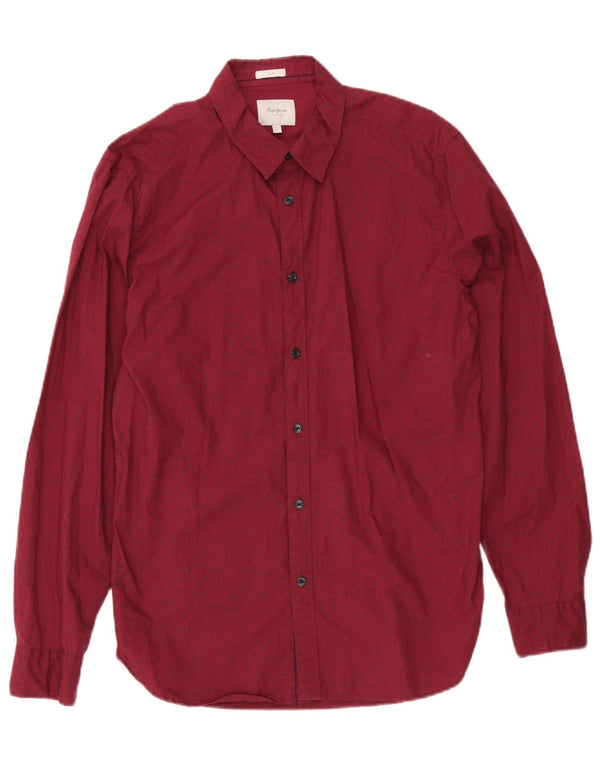 PEPE Jeans Chemise Slim Homme Large Bordeaux Floral Coton