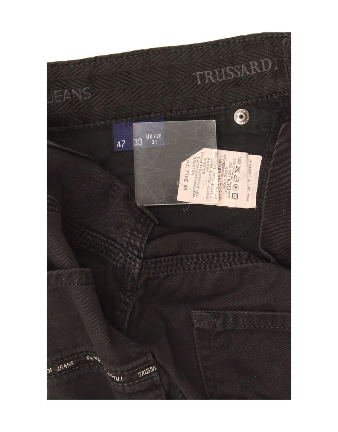 Trussardi Jean Droit W31 L31 Noir Coton Homme