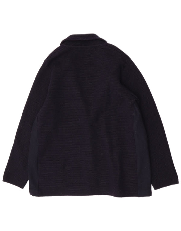 vintage Femme 2 Bouton Blazer Veste UK 12 Bleu Marine Moyen