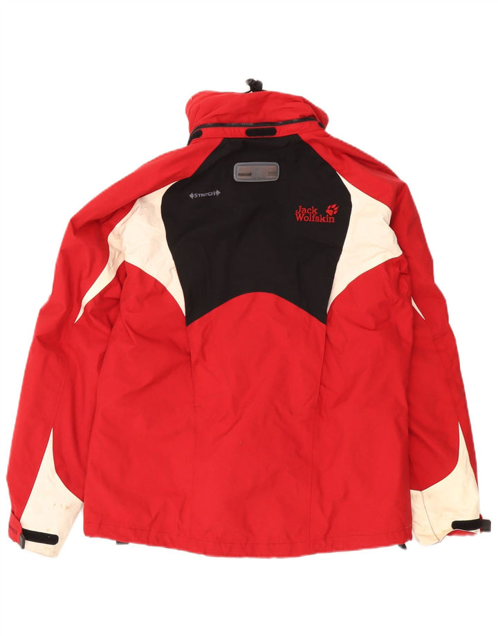 Jack Wolfskin Veste coupe-vent pour femme UK 10 Small Rouge Colourblock