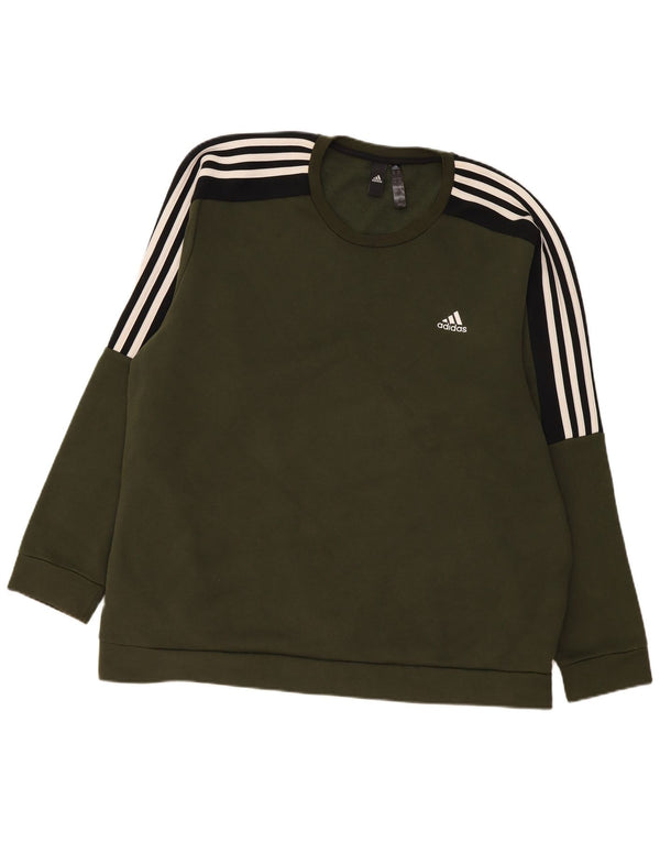Adidas Sweat-shirt pour homme en coton color block 2XL Kaki