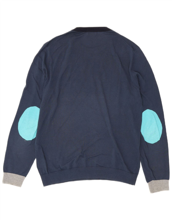 Sun68 Pull col rond pour homme en coton bleu marine Taille L