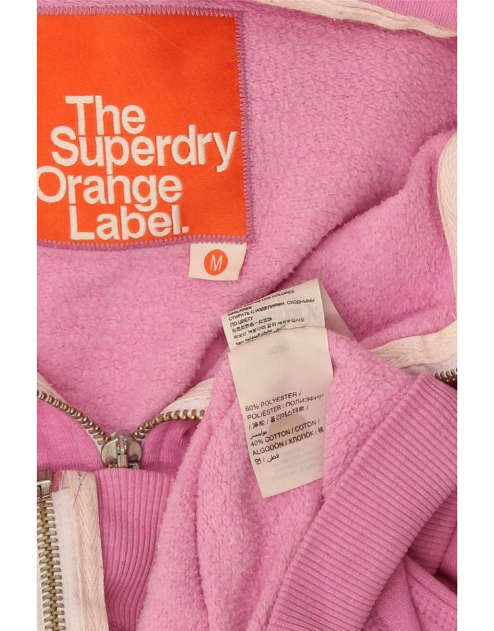 Superdry Pull à capuche zippé pour femme UK 14 Polyester rose moyen