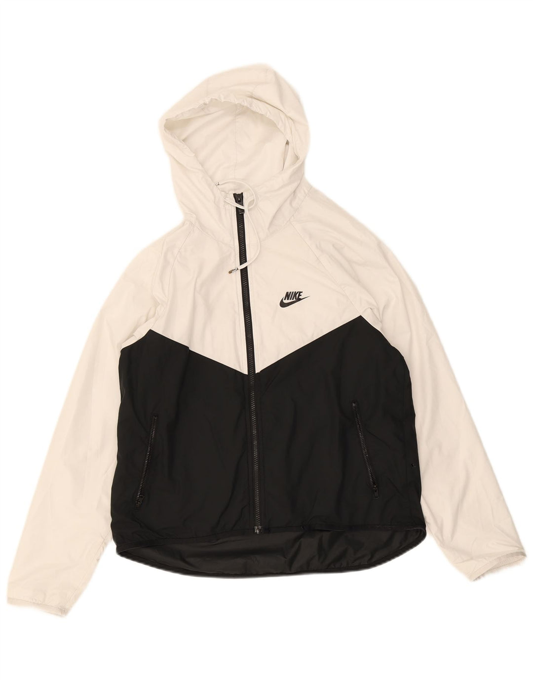 Nike Veste de pluie à capuche pour homme UK 36 Small Blanc Colorblock
