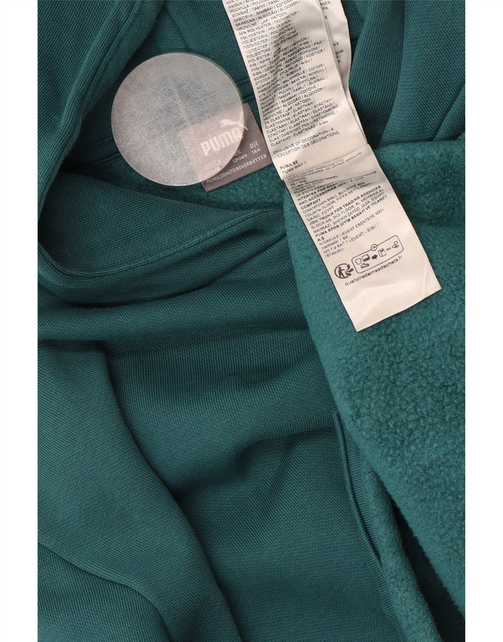 PUMA Pull à capuche coupe ample pour fille 13-14 ans Vert Coton