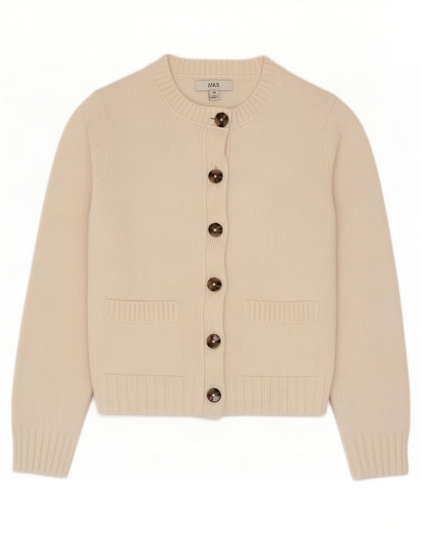 Marks & Spencer Pull cardigan surdimensionné pour femme UK 6 XS en coton blanc cassé