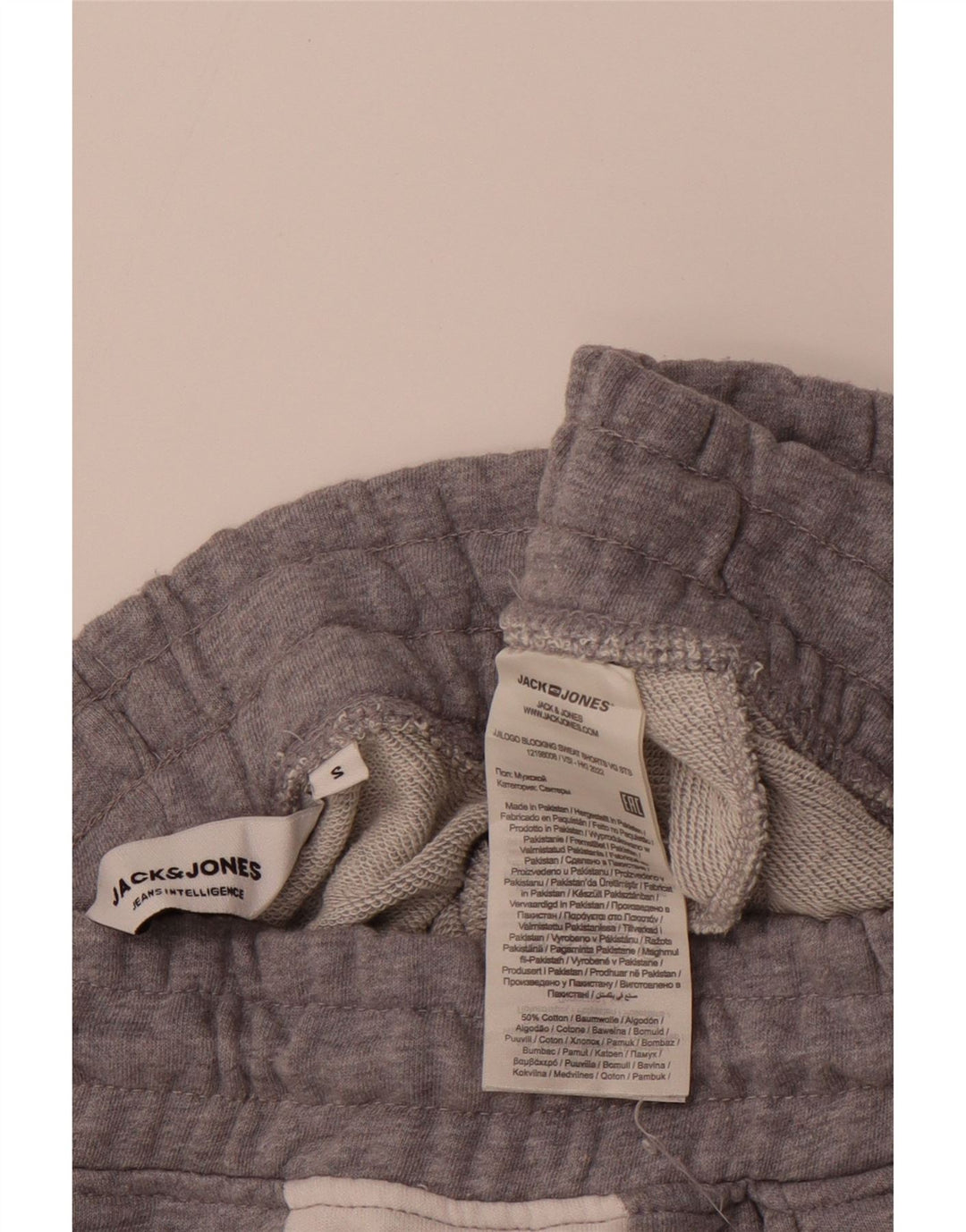 JACK & JONES Short de Sport Graphique Homme Petit Gris Coton Colorblock