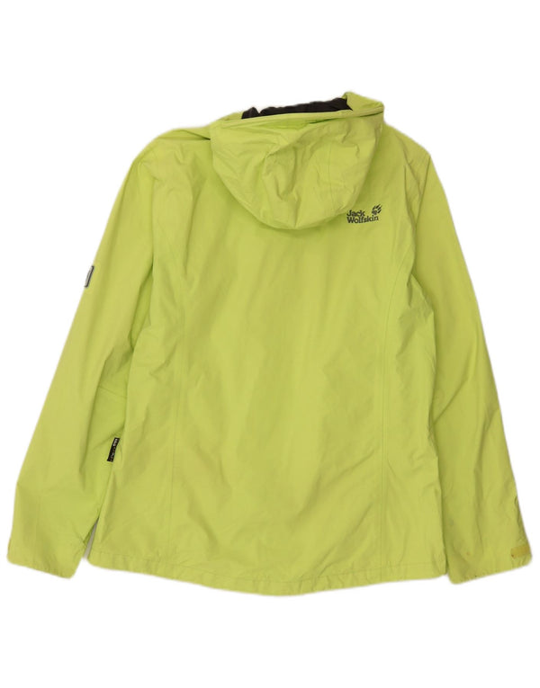 Jack Wolfskin Veste de pluie à capuche pour femme UK 12/14 Vert moyen Polyamide