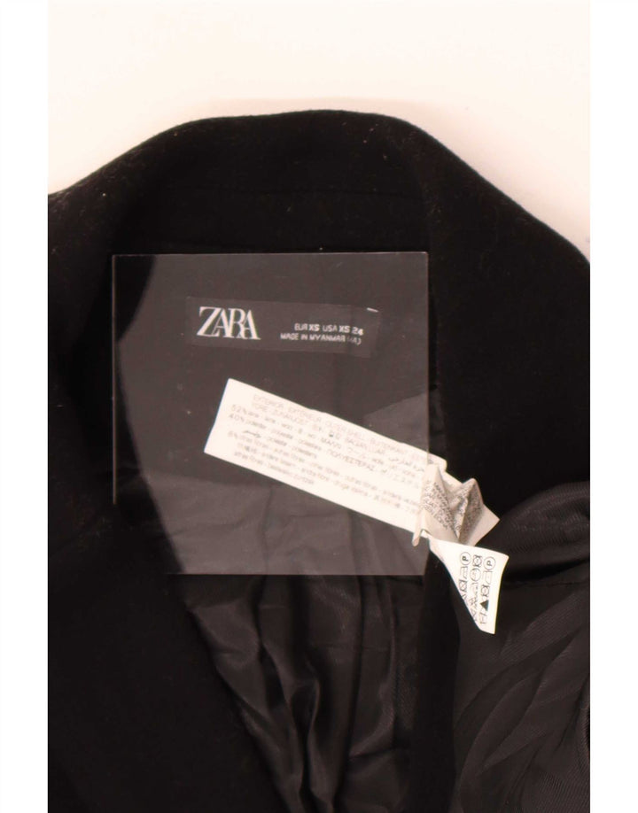 Zara Manteau croisé pour femme UK 6 XS Laine noire