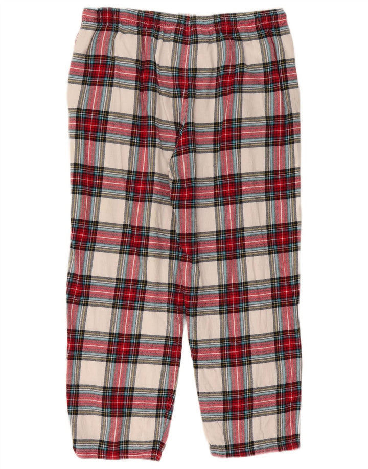 Marks & Spencer Pantalon Chino Femme Large W34 L26 Carreaux Multicolores