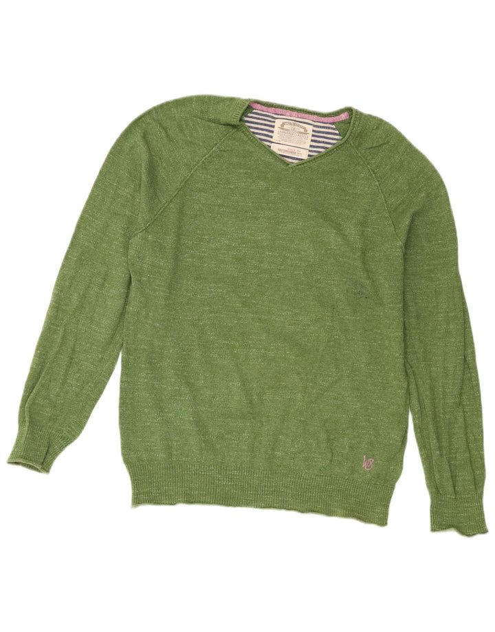 White Stuff Pull Regular Fit Col V Homme Vert Moyen Coton