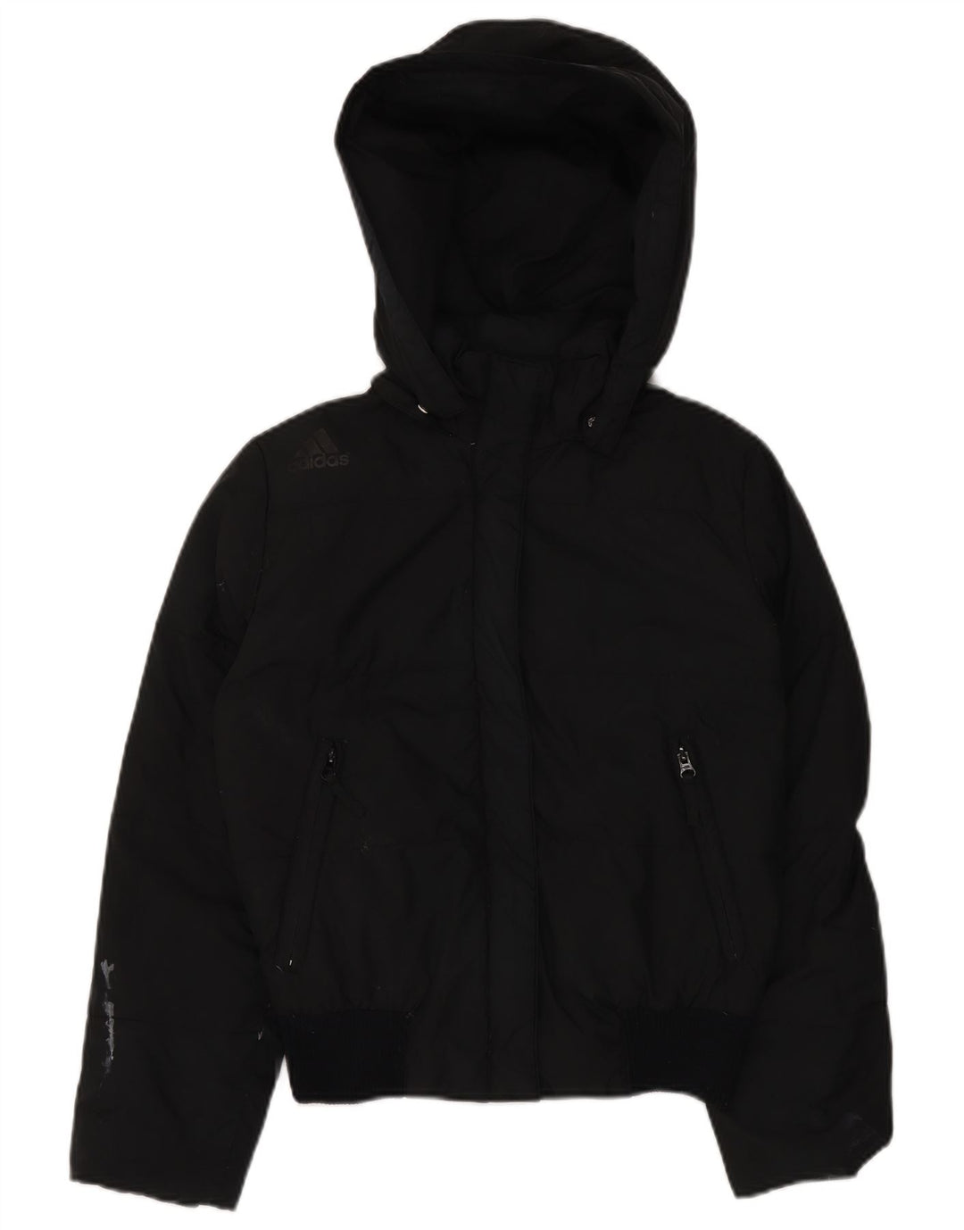 ADIDAS Veste matelassée à capuche surdimensionnée pour femme UK 10 Petit Noir Polyester