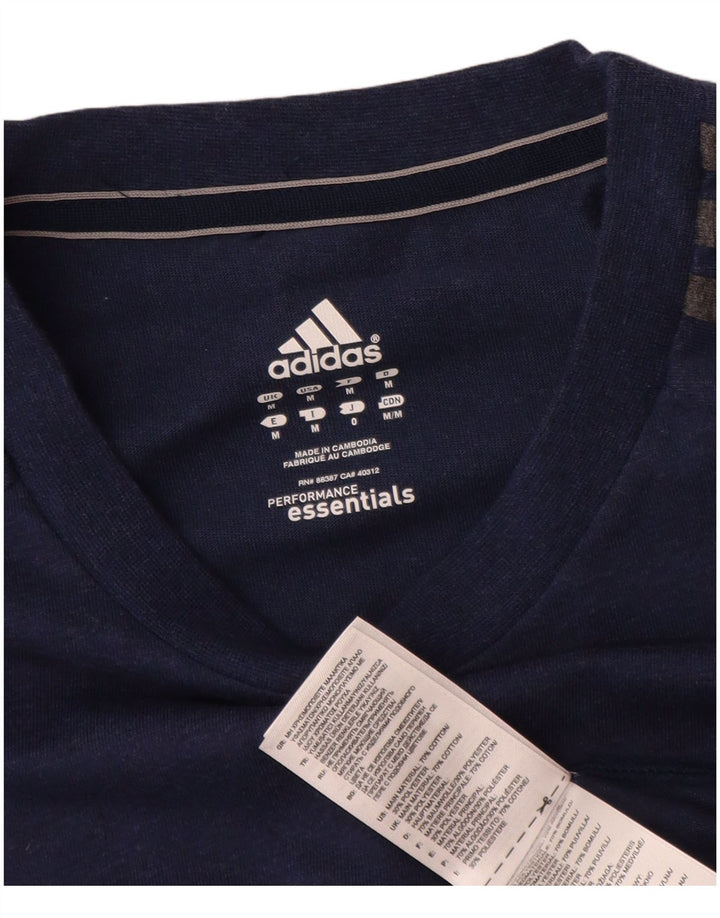 Adidas Homme Climalite T-Shirt Top Bleu Marine Moyen Coton