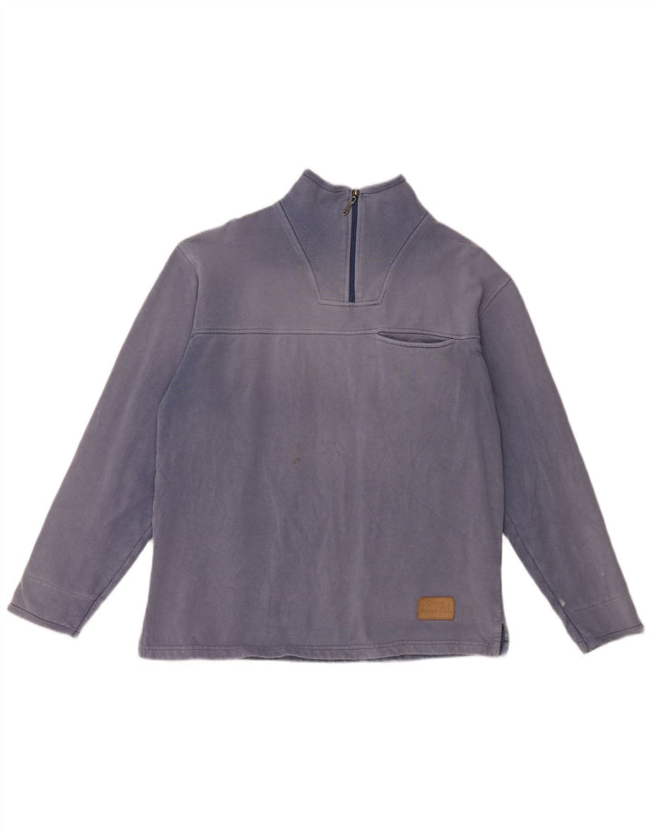 Weird Fish Sweat-Shirt Col Zippé Homme Bleu Moyen Coton