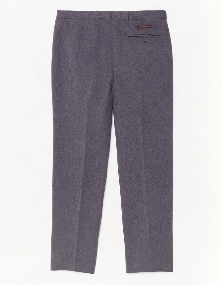 Marks & Spencer Pantalon de costume classique pour homme W36 L33 Bleu à chevrons