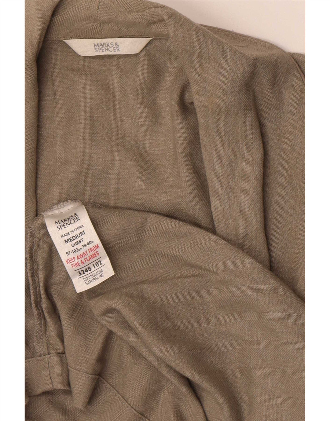 Marks & Spencer Manteau Robe Femme UK 14 Lin Gris Moyen