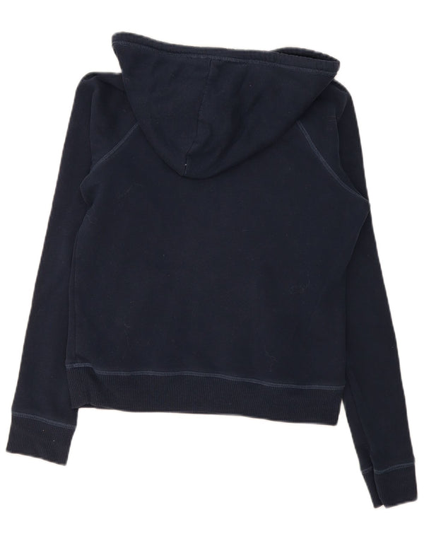 Hollister Pull à capuche graphique pour femme UK 10 Small Bleu marine Coton