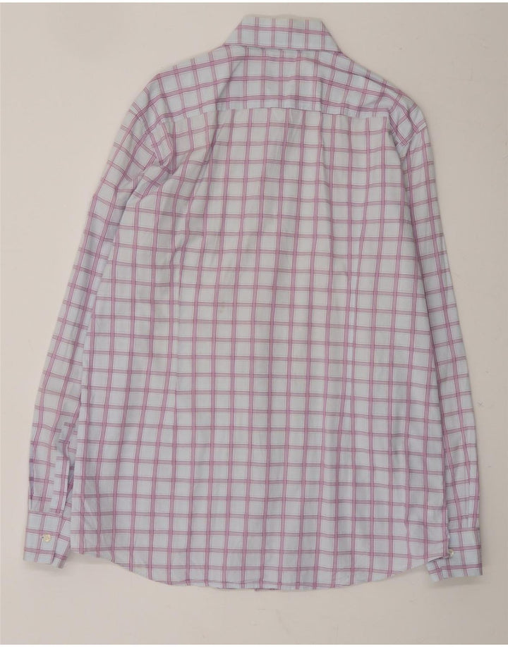 HUGO BOSS Mens Slim Fit Shirt Size 16 Large Blue Check Cotton Vintage Hugo Boss and Second-Hand Hugo Boss from Messina Hembry 