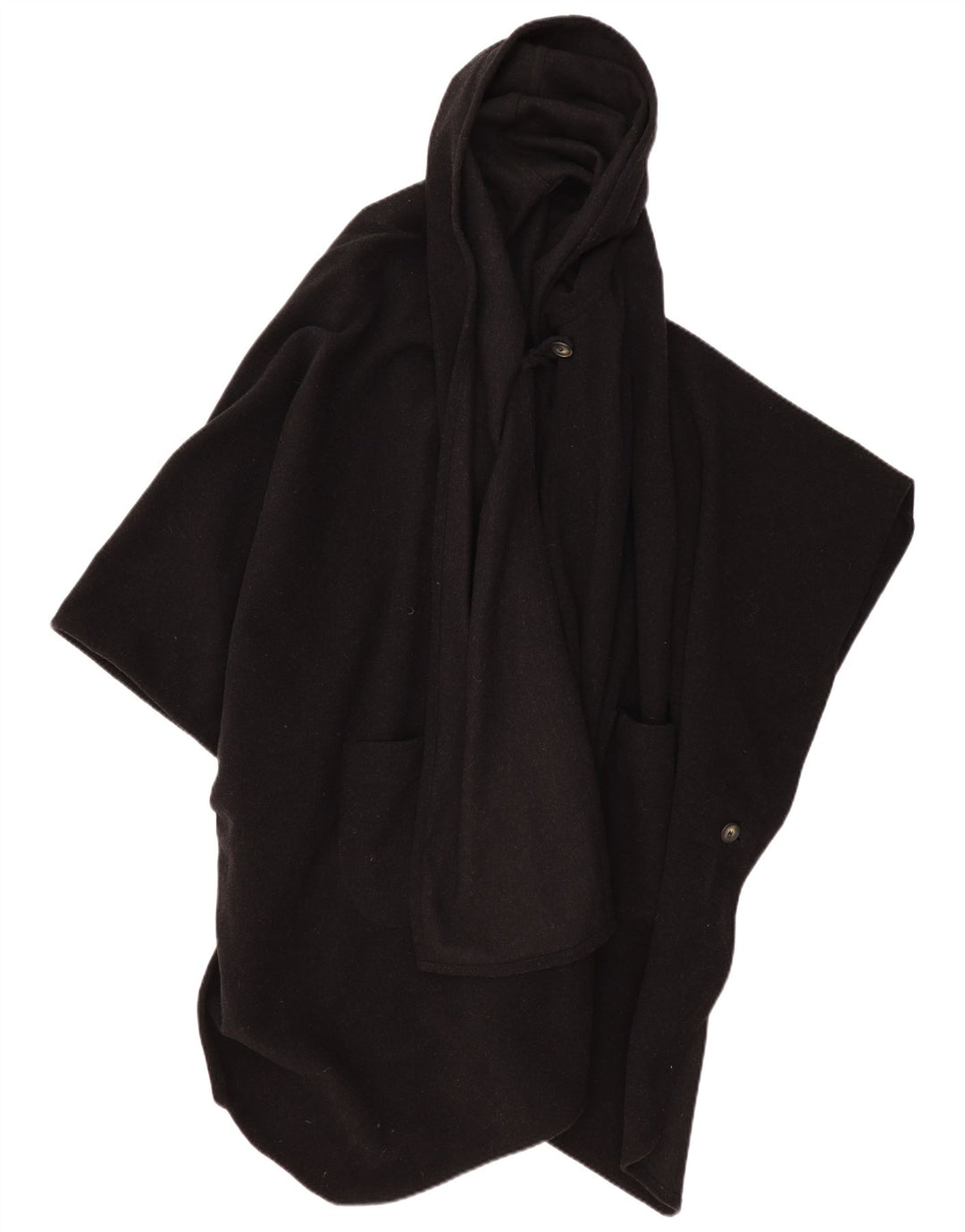 VINTAGE Manteau Poncho à Capuche Femme Taille Unique Noir