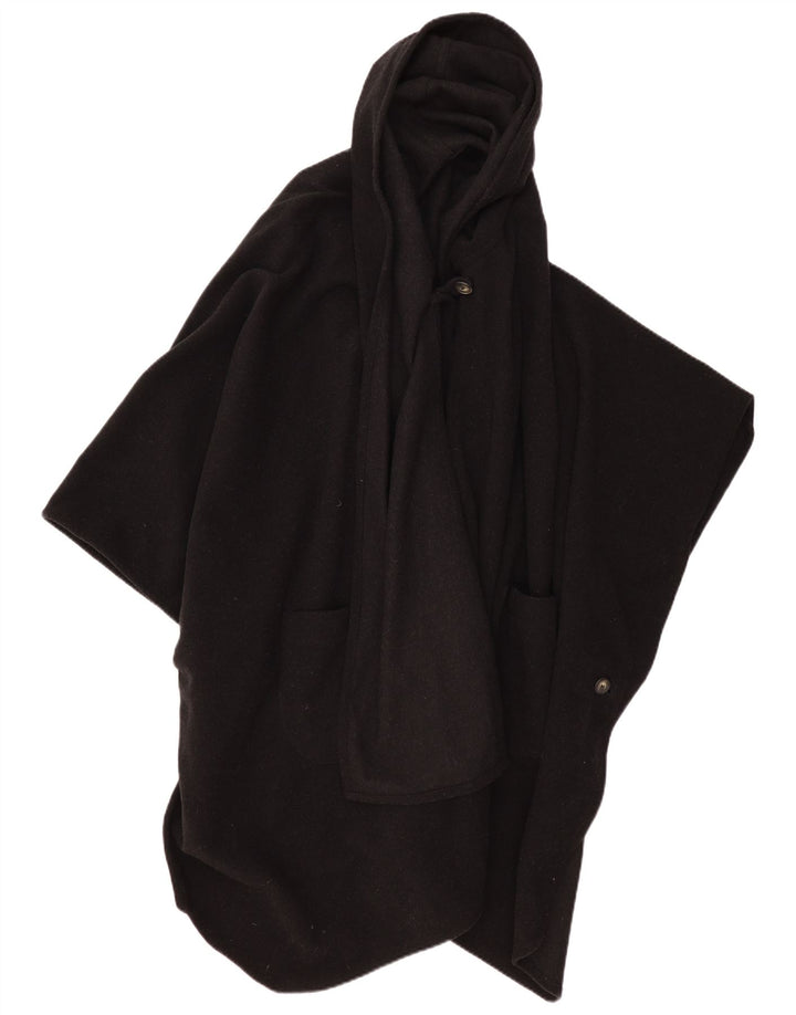 VINTAGE Manteau Poncho à Capuche Femme Taille Unique Noir