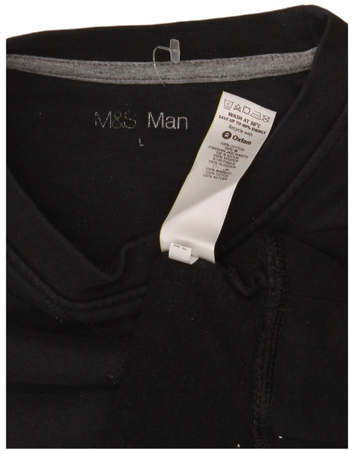 Marks & Spencer Sweat-shirt pour homme en coton noir Taille L