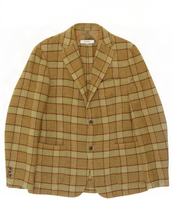 Brooksfield Veste blazer à 2 boutons pour homme IT 50 à carreaux kaki