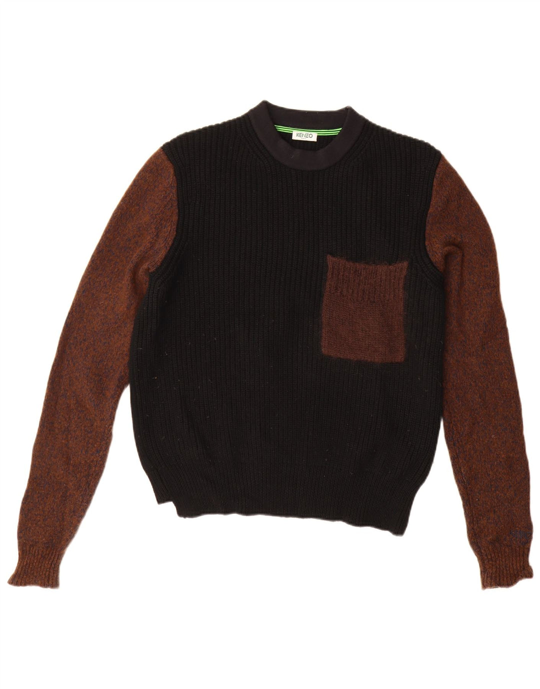 Kenzo Pull à col rond en laine color block noir moyen |