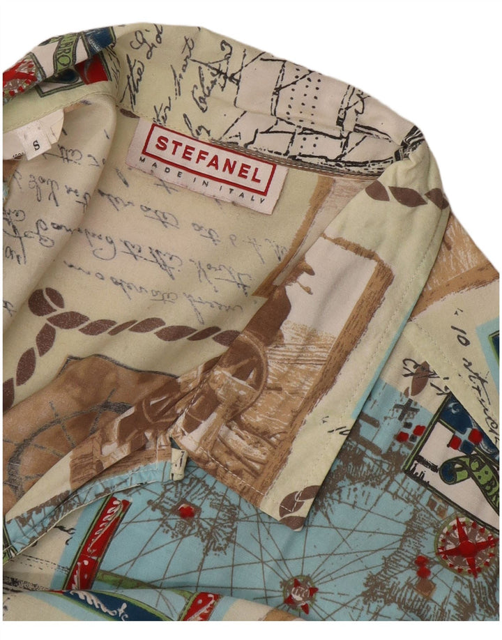 STEFANEL Chemise Graphique à Manches Courtes Homme Petit Patchwork Multicolore