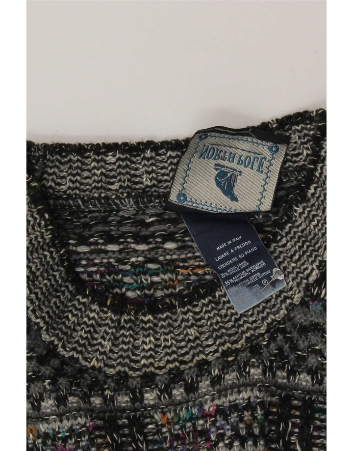 Pull à col rond pour homme North Pole Laine géométrique gris moyen