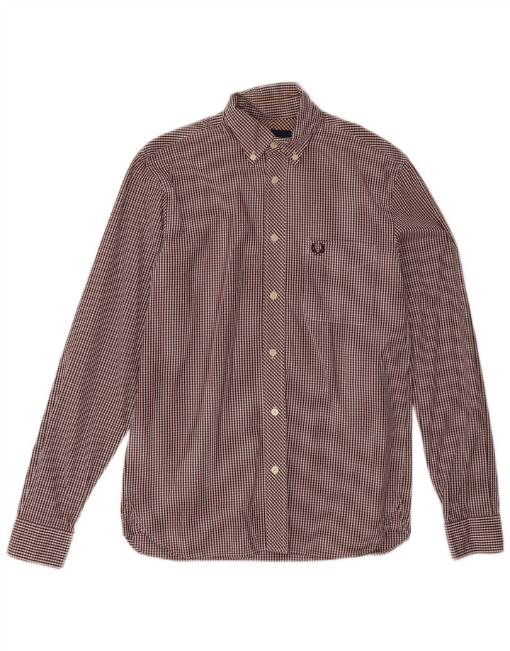 Fred Perry Chemise Homme Petit Coton Vichy Bordeaux