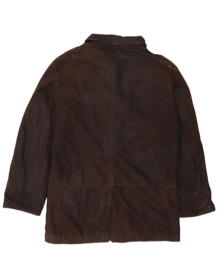 Max & Co. Veste en daim surdimensionnée pour femme UK 10 Petit cuir marron
