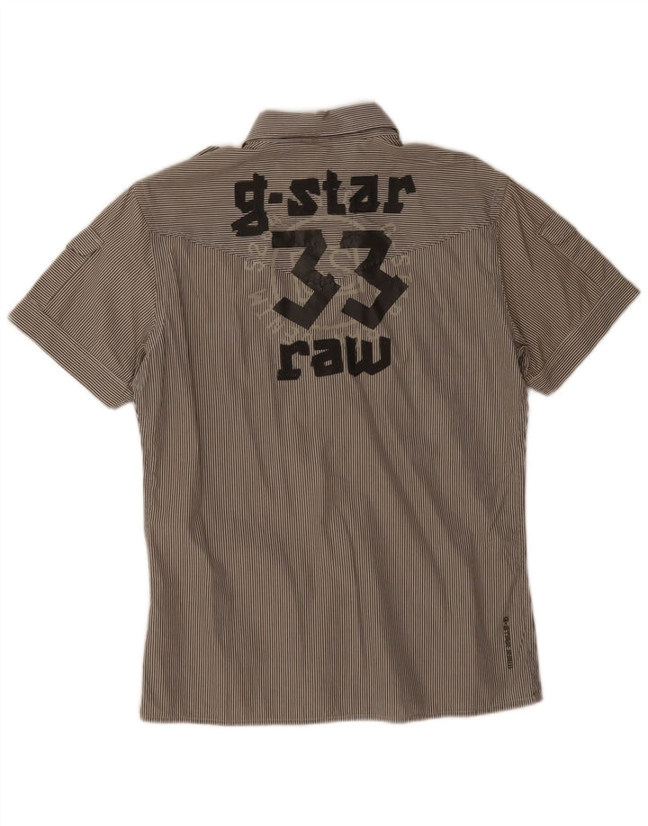 G-Star Chemise à manches courtes pour homme avec motif militaire - Grandes rayures grises