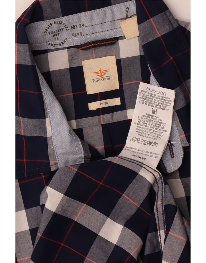 DOCKERS Chemise Ajustée Homme Bleu Marine Moyen à Carreaux Coton