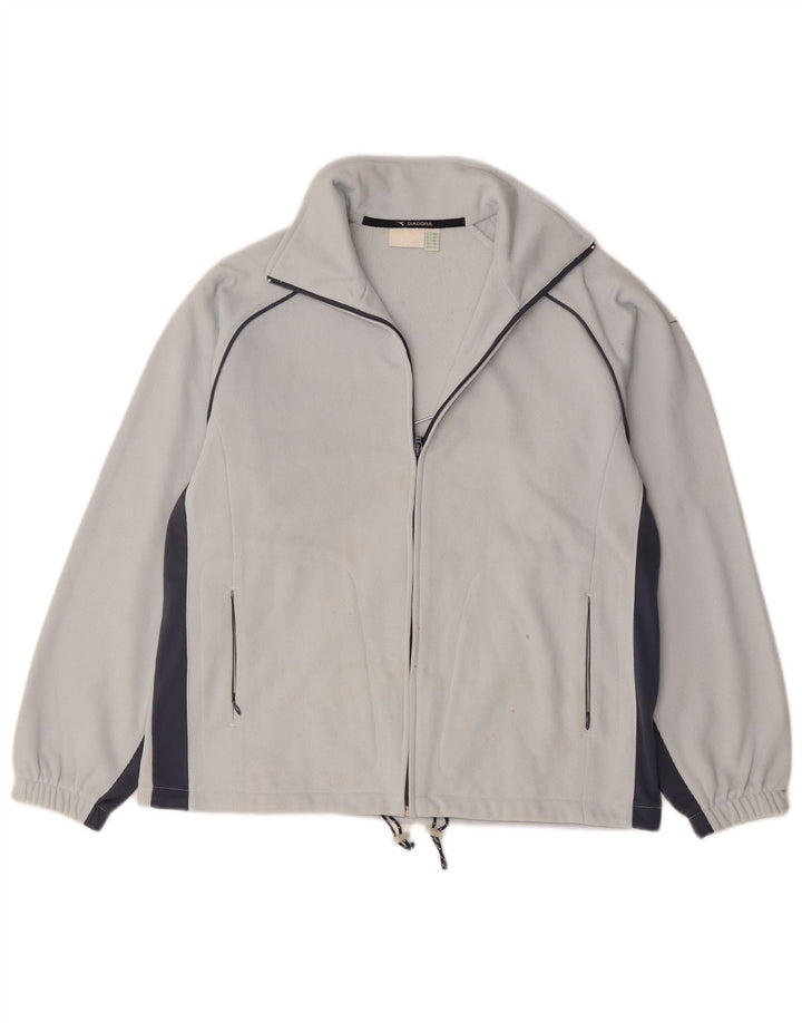 Diadora Veste de survêtement pour femme UK 14 Large Bleu Colorblock Polyester