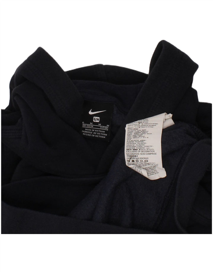 NIKE Boys Hoodie Jumper 5-6 Years Medium  Navy Blue Cotton
