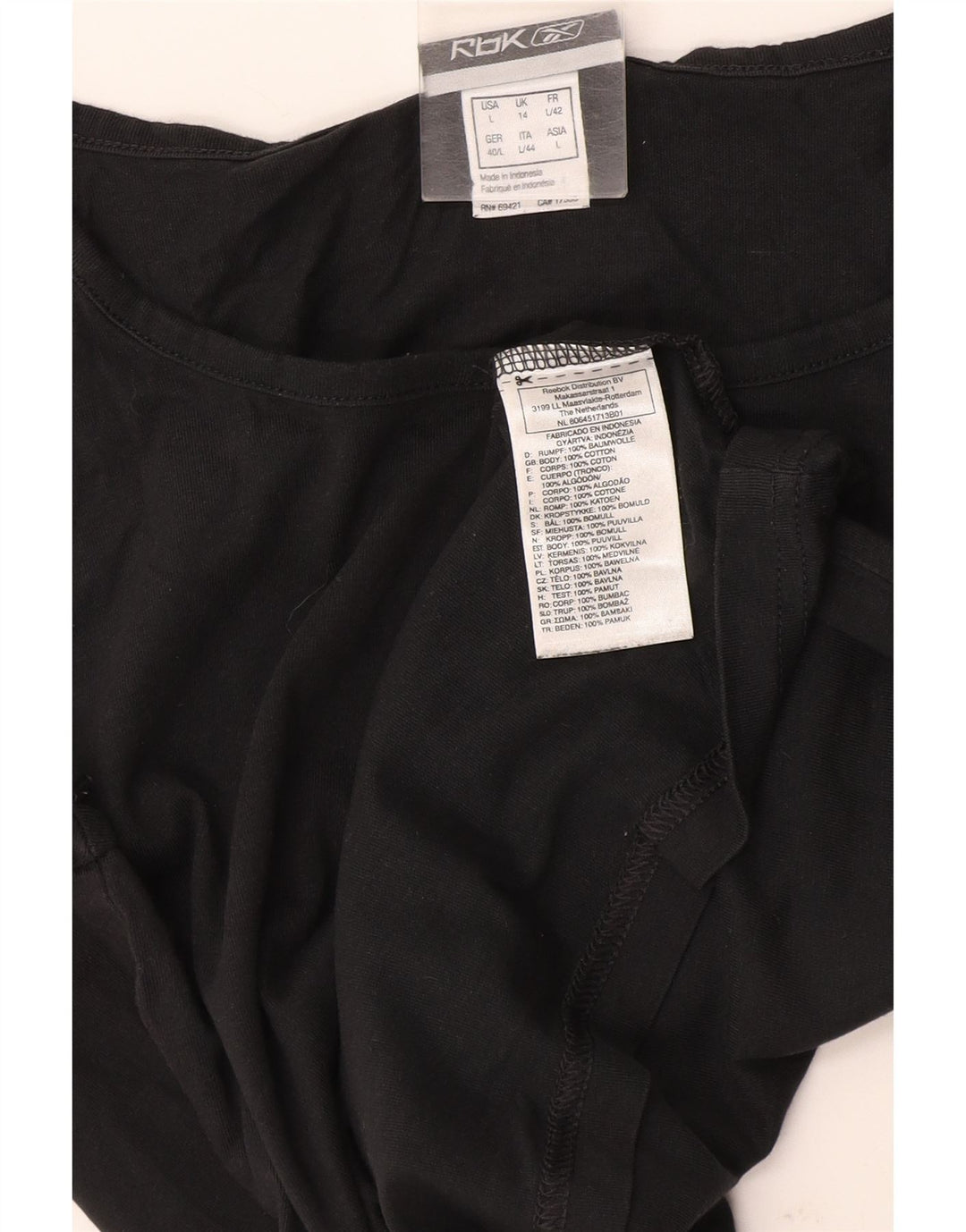 Reebok T-Shirt Femme Top UK 14 Large Gris Coton