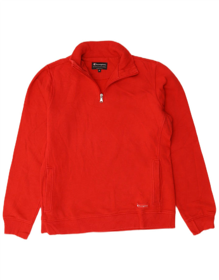 Champion Sweat-Shirt Col Zippé Homme Rouge Moyen Coton