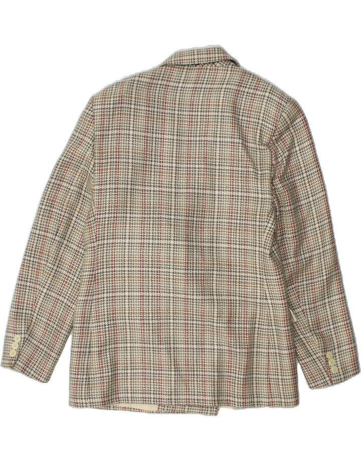 ST MICHAEL Womens Blazer Jacket UK 12 Medium Grey Houndstooth Vintage St Michael and Second-Hand St Michael from Messina Hembry 