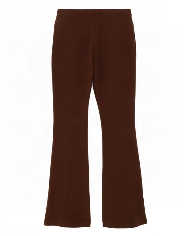 Zara Pantalon de survêtement évasé pour femme UK 14 Large Marron Coton
