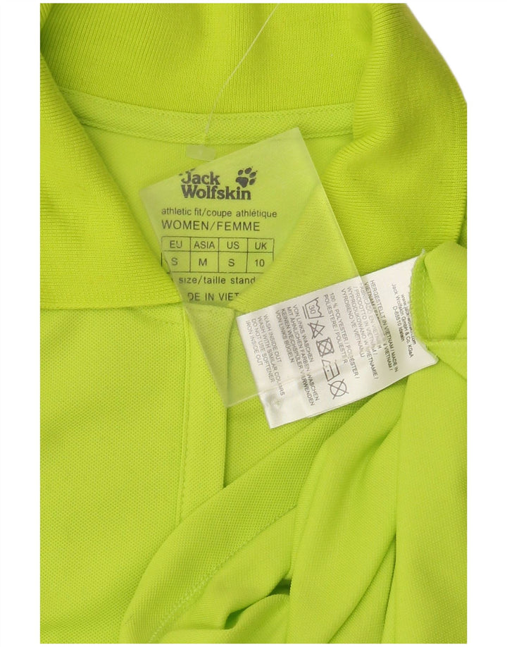 JACK WOLFSKIN Polo Femme UK 10 Petit Vert Polyester