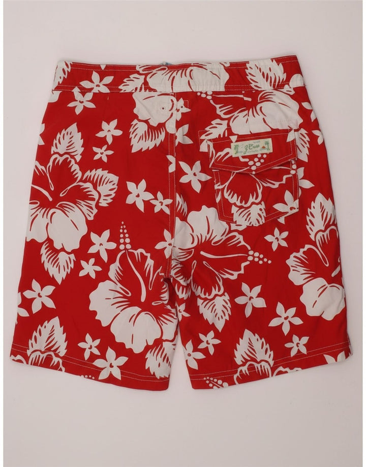 J. CREW Boys Swimming Shorts 9-10 Years  Red Floral Polyester