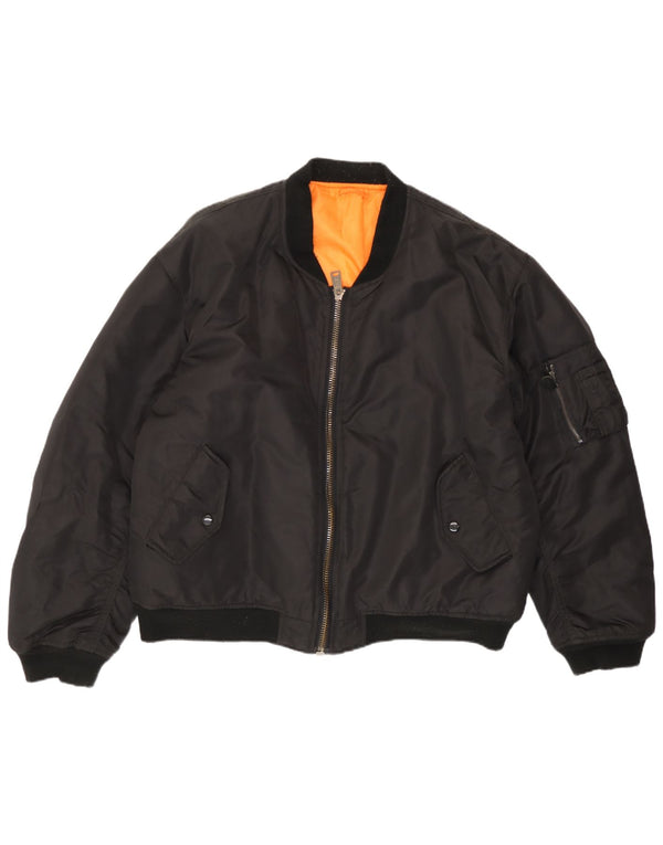 Veste Bomber Homme Vintage IT 52/54 XL Nylon Noir