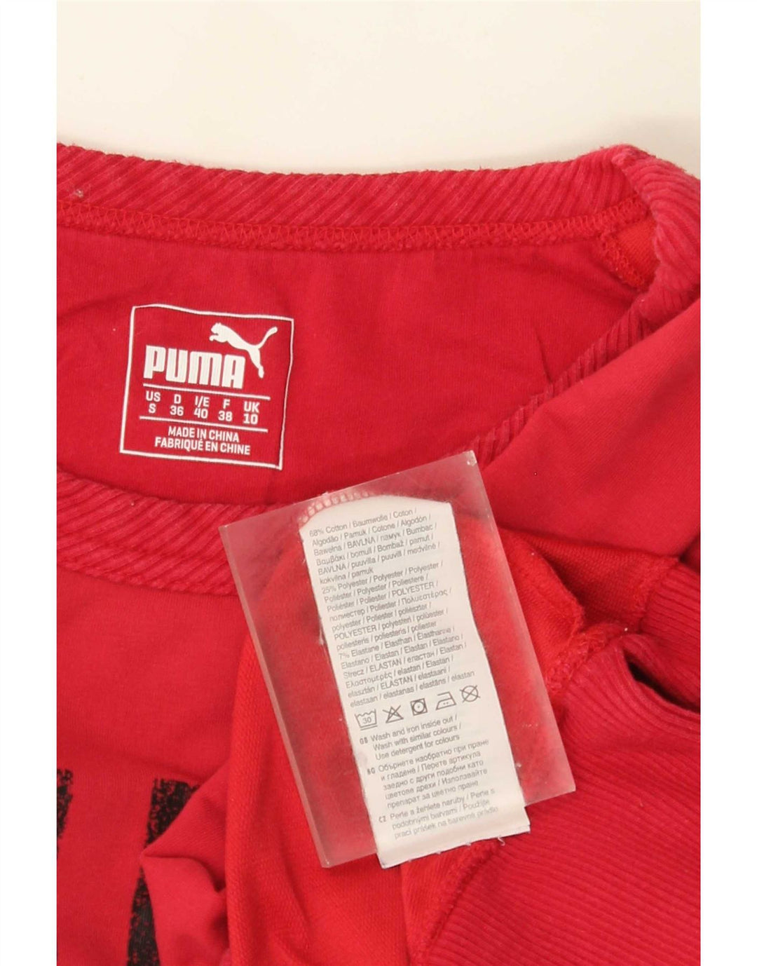 Puma Sweat-shirt graphique pour femme UK 10 Petit coton rouge