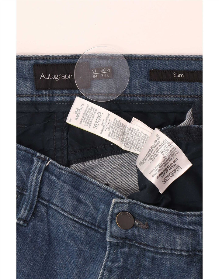 Marks & Spencer Jean Slim Autograph Homme W36 L30 Bleu Coton