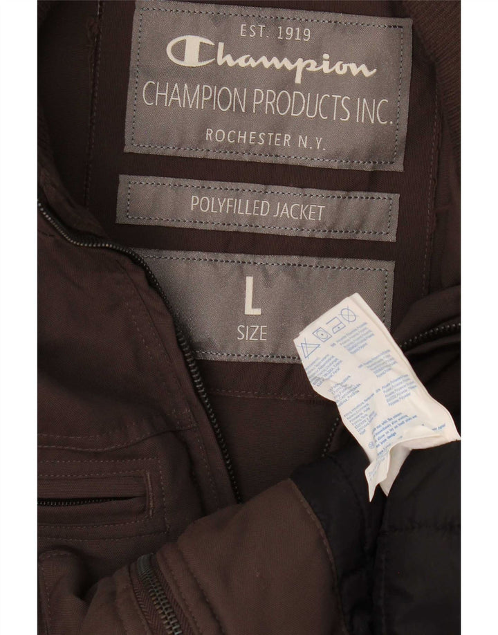 Champion Veste Bomber Homme UK 40 Large Marron Polyamide