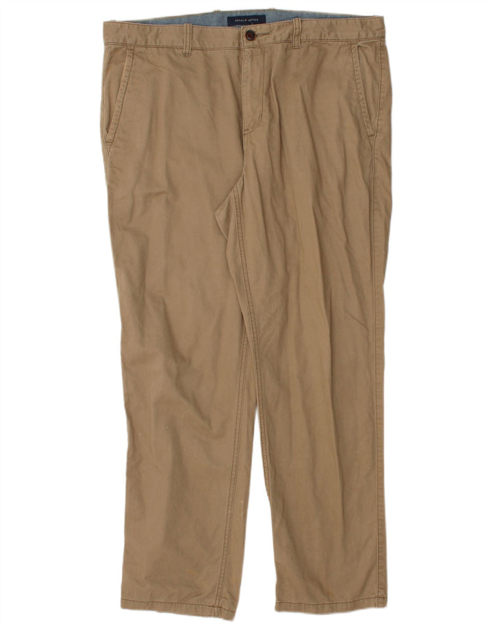 TOMMY HILFIGER Pantalon Chino Droit Homme W36 L30 Beige Coton