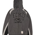 Ecko Unltd Pull à capuche zippé graphique pour homme en polyester gris moyen