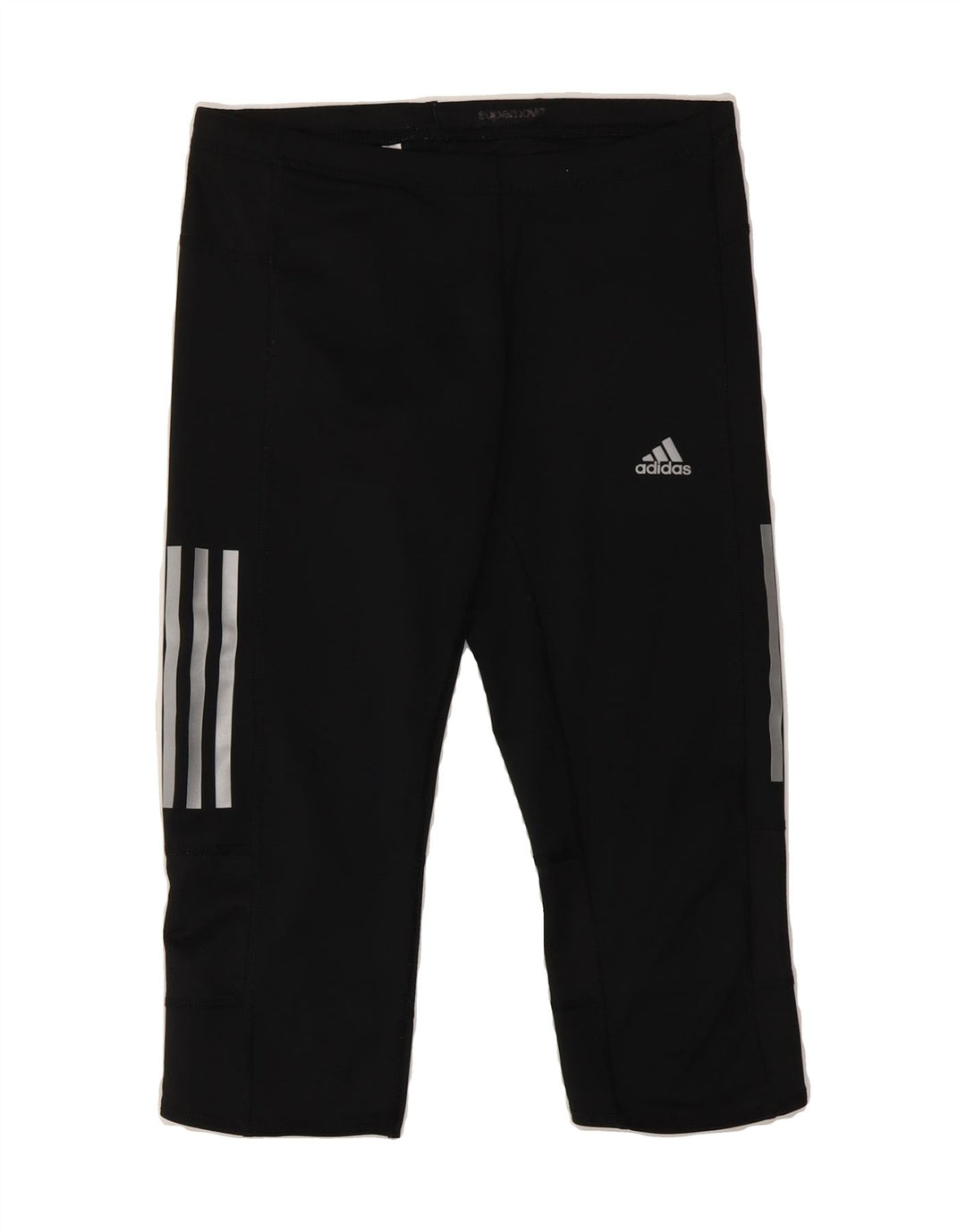 ADIDAS Girls Climacool Capri Leggings 13-14 Years Black Polyester Vintage Adidas and Second-Hand Adidas from Messina Hembry 