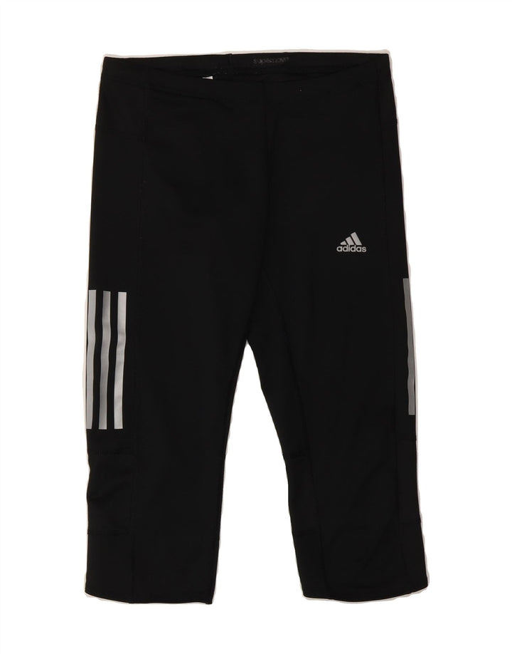 ADIDAS Girls Climacool Capri Leggings 13-14 Years Black Polyester Vintage Adidas and Second-Hand Adidas from Messina Hembry 